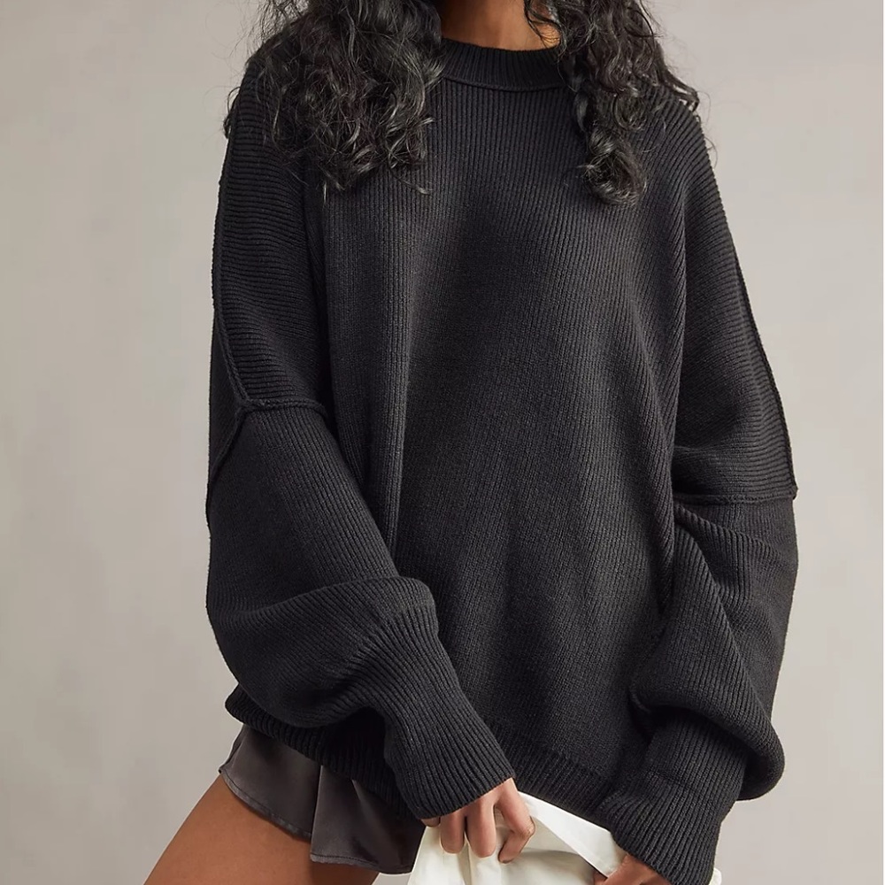 Free People Easy Street Sweater in Black